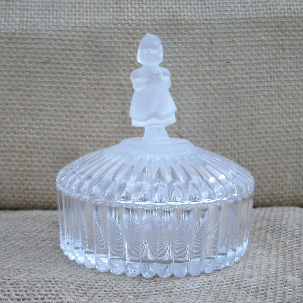 Vintage Goebel Hummel Figurine Lead Crystal Trinket Box